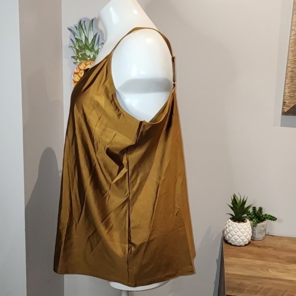 Torrid - Shiny Nylon Scoop Neck Cami in Bronze - Picture 4 of 12